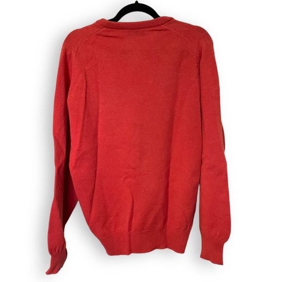 Glenmuir Lambswool Golf Sweater VNeck Scotland Size 40 Rotherham Club Red Orange - Picture 4 of 4